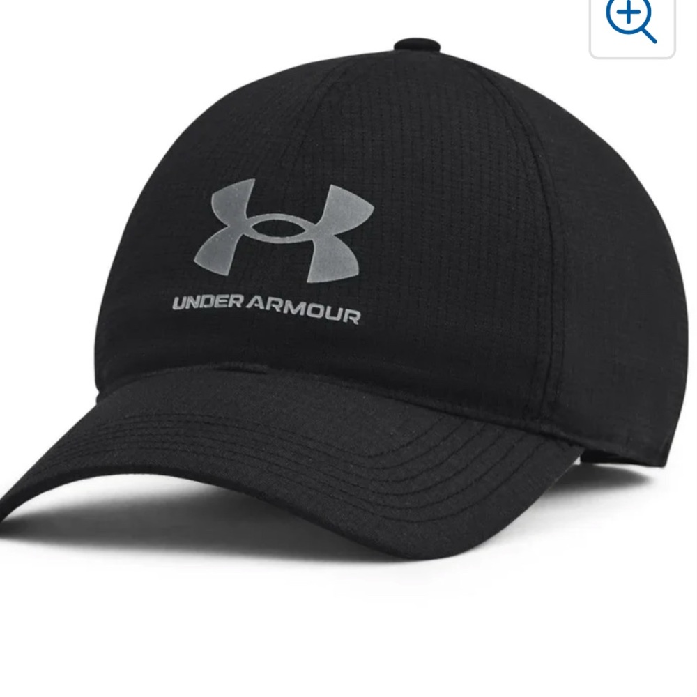 Under Armour Black Cap with Silver Logo Medium/Large and XL/XXL